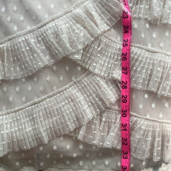 BCBGMAXAZRIA Pleated Tulle Mini Dress in Regal Champagne - Picture 13 of 16